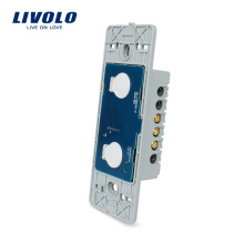 Livolo US Power Wall Touch Dimmer Light Switch Electrical 2 gang 1 way with LED indicator Without Glass VL-C502D